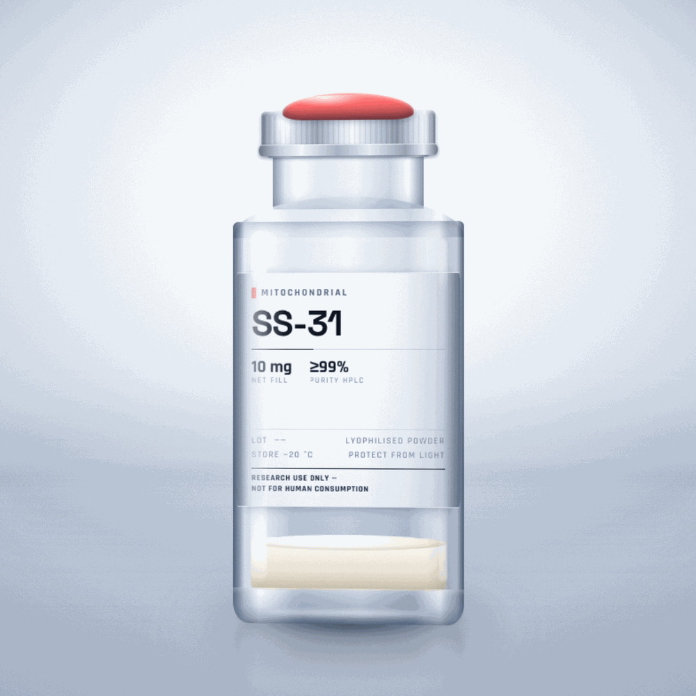 SS-31 — lyophilised research compound vial, ≥99% purity, for laboratory research use only